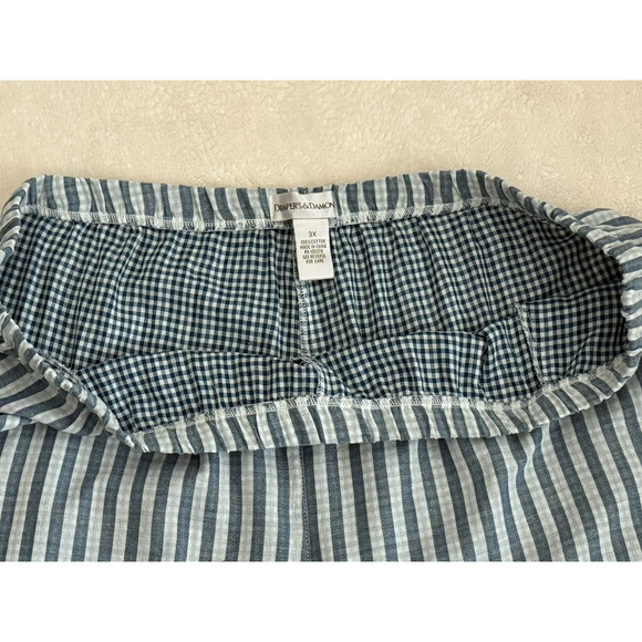 Draper's & Damon's Capri Cotton Elastic/Tie Waist Pull-on Pants Blue/White Sz 3X - Picture 4 of 13